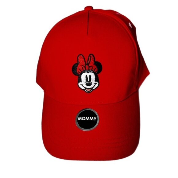 Disney 2 Pack Mommy & Me Matching Minnie Minnie Mouse Baseball Hats Red NWT - Picture 3 of 5